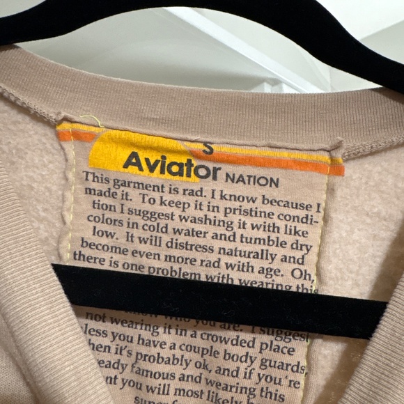 Aviator Nation Logo Relaxed Crew Sweatshirt Unisex Small - Picture 3 of 5